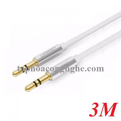 Ugreen 10754 3M màu Trắng Cáp âm thanh 2 đầu 3.5mm dương AV119 30010754